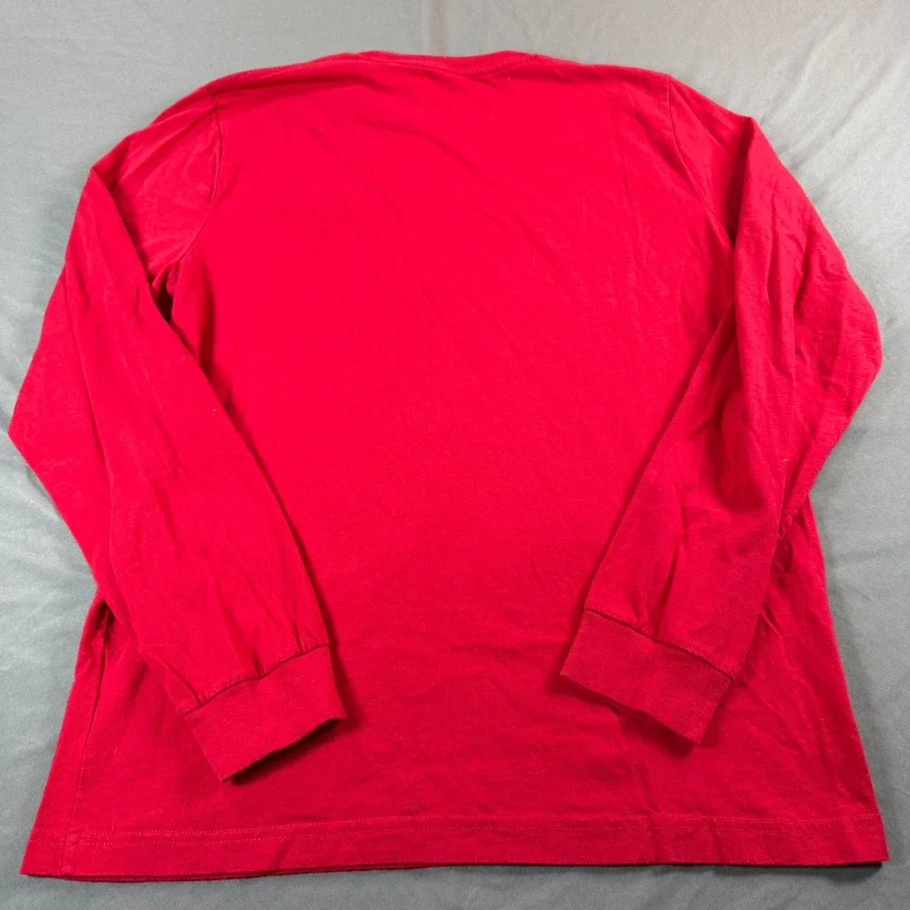 Hollister Mens Must-Have Collection Long Sleeve T-Shirt Red Logo Size M